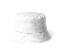BLUECHOLON Cappello da Pesca per Bambini 100% Cotone - Tipo Bob per Ragazza - Berretto Bucket Taglia Unica 54, Bianco
