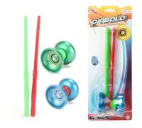 BLUECHOLON Diabolo professionale con bastoncini di legno 40 cm o metallo 31,5 cm, kit completo per principianti, gioco giocoleria all'aperto, colore casuale, a partire da 6 anni (metallo 31,5 cm)