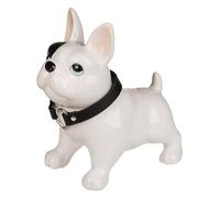 BLUECHOLON Salvadanaio Bulldog Francese Ceramica con Coperchio e Chiave, Originale e Divertente, Perfetto come Regalo, Marrone, 21 x 20,4 x 12,2 cm, 850 g
