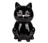 BLUECHOLON Salvadanaio in ceramica originale con coperchio e chiave nera