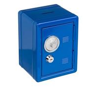 BLUECHOLON Salvadanaio in metallo a forma di scatola forte. Salvadanaio originale per bambini, resistente con chiave. Salvadanaio Cassaforte Bambini (Blu)