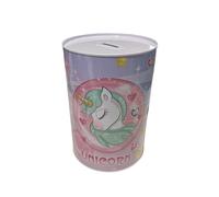 BLUECHOLON Salvadanaio originale per bambini. Salvadanaio per bambini. Salvadanaio in latta grande XXL (22 x 16, unicorno rosa)