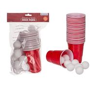 BLUECHOLON Set Beer Pong, kit completo di 15 palline e 22 bicchieri da 550 ml, riutilizzabili.