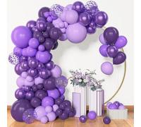 BlueCloudy 153pcs Kit Arco Ghirlanda Palloncini Viola, Diverse Misure 45 30 25 12 cm, Palloncini Latex Lavanda Metallic Confezioni per Decorazioni Halloween Matrimonio Compleanno