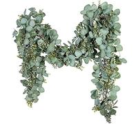 BlueCloudy Eucalipto Garland 2M Lush Silver Dollar Foglie di Boxwood Artificiali Faux Greenery Vines 6.56Ft per Baby Shower Wedding Party Tavolo Runner Room Home Mantle Decor