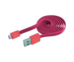 BLUEDIAMOND ICOC MUSB-FLP - Cavo Flat USB AM a Micro USB M 1m A Rosa/Corallo