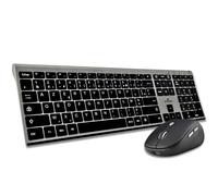 BlueElement - Set di tastiera e mouse senza fili grafica, wireless con smart dongle - clic silenziosi, design ultra sottile, ergonomico, ricaricabile, AZERTY FR (Black)