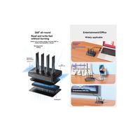 Blueendless 4-Bay M.2 NVME SSD Docking Station, 40 Gbps Custodia Rigida Esterna con Funzione di Clonazione per Laptop Spina US