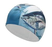 Bluefin - Cuffia da bagno Thunnus ad alta elasticità, adatta sia a capelli lunghi che corti, comoda cuffia da doccia grande per ridurre la resistenza e protezione dei capelli