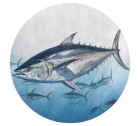 Bluefin - Tappeto rotondo lavabile, antiscivolo, morbido, lavabile, per camera da letto, camera da letto, ufficio, casa, regalo, 80 x 80 cm