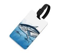 Bluefin Tonno Thunnus Etichetta per bagagli con nome ID Card in pelle impermeabile etichette per valigie accessori da viaggio per adulti donne uomini