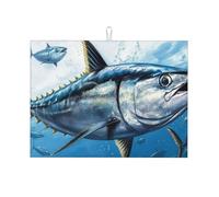 Bluefin Tonno Thunnus Tappetino scolapiatti per bancone della cucina in microfibra assorbente scolapiatti riutilizzabile lavabile extra large 45,7 x 61 cm