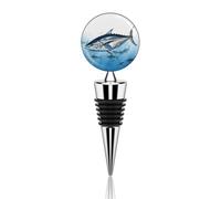 Bluefin Tonno Thunnus Tappo per vino in metallo decorativo elegante riutilizzabile a prova di perdite tappi per vino per regali bar, vacanze, feste, matrimoni