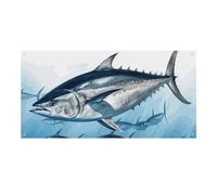 Bluefin Tonno Thunnusb grande striscione per feste 120 x 60 cm da appendere alla parete banner per feste di compleanno all'aperto e interni banner decorazione per feste