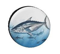 Bluefin Tuna Thunnus - Copertura per pneumatici di ricambio resistente alle intemperie, diametro dei pneumatici da 24 a 36 pollici, universale impermeabile per rimorchio, camion