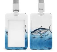 Bluefin Tuna Thunnus - Porta badge con cordino, impermeabile, porta carte d'identità, per lavoro, ufficio, insegnante, infermiera