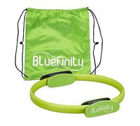 Bluefinity Anello da Pilates con Esercizi, Doppia Impugnatura, Imbottito, Ø 37cm, Fitness Ring, Allenamenti Yoga, Verde