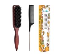 BlueForest Era 2 spazzole per capelli lisci sul retro, pettine per capelli eleganti, spazzola per capelli lisci con setole di cinghiale rosse e coda di topo, per donne e uomini