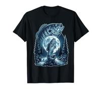 Bluegill Fish Howling at The Moon Funny Meme Fishing Lover Maglietta