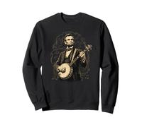Bluegrass-Banjo Abraham Lincoln Mentre Suona Il Banjo Felpa