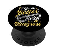 Bluegrass Music Lover Banjo Player Divertente Banjo Musica Citazione PopSockets PopGrip Adesivo