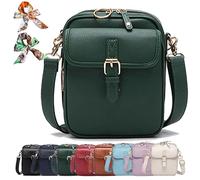 Bluehaodget Crossbody Leather Bag, Leather Purses for Women Crossbody Bag, 2025 Vintage Small Messenger Bag with Card Slots (Green)