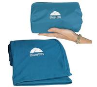 BlueHills Coperta da viaggio ultra compatta in custodia portatile Premium morbida grande coperta per aereo, essenziale per auto, aereo, treno, hotel, Layover pavone, foglia di tè, C004