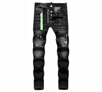 Bluelucon Jeans da uomo, slim fit, elasticizzati, strappati, a taglio dritto, comodi, flessibili, per adolescenti, casual, skinny, nero 2, 62