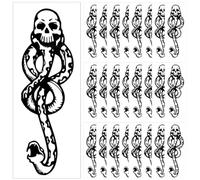 Bluelves 30 fogli Mangiamorte Mangiatore oscuro Tatuaggi,Tatuaggi con il simbolo dei Mangiamorte di Harry Potter, Marchio Nero Mangiamorte Tatuaggi temporanei, Serpente Mangiamorte