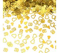 Bluelves 30g Coriandoli Compleanno 50 Anni Oro, Coriandoli Decorativi 50, Oro L'amore Paillettes, per Della Tavola Compleanno Decorazione Matrimonio Anniversario Feste