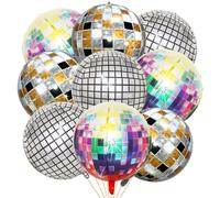 Bluelves 9pcs Disco Palloncini,22 Pollici 4D Disco Foil-Palloncini,Palloncini Discoteca Multicolori,Palloncini per Discoteca Tema Festa,Compleanno Mitzvah Festa,Laurea Retrò 70s 80s 90s Decorazione