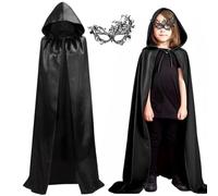 Bluelves Cape à Capuche Adulte Unisexe, Mantello Vampiro Nero, Adulto Bambini Mantello con Cappuccio Donna Uomo Costumi,Cosplay Costume Halloween Party Déguisement Wicca Vampire Cape Longue