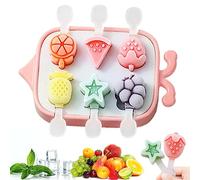 Bluelves Stampi per Ghiaccioli, 6 Formine Ghiaccioli Riutilizzabili, Silicone Stampi per Gelato senza BPA, Mini Stampo Ghiaccioli con Bastoncino e Coperchio,Stampo Ghiaccioli con Bastoncino