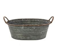 Blümelhuber Vasca zincata - Ciotola per piantare - Decorazione da giardino per esterni - Decorazione per matrimoni - Vaso da fiori - Grande fioriera (44 cm)
