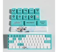 bluemx Valorant Jett - Set di 14 cappucci per tastiera meccanica per giocatore, PBT OEM Profile Dye Sublimazione Layout per PC (12)