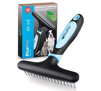 Bluepet® per cani a pelo lungo, gatti e cavalli - spazzola per cani/spazzola per gatti rimuove nodi, sottopelo e grovigli + massaggio (Blu)