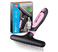 Bluepet® per cani a pelo lungo, gatti e cavalli - spazzola per cani/spazzola per gatti rimuove nodi, sottopelo e grovigli + massaggio (Rosa)