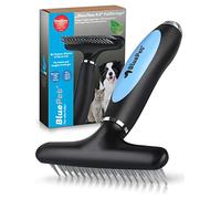 Bluepet® per cani a pelo lungo, gatti e cavalli - spazzola per cani/spazzola per gatti rimuove nodi, sottopelo e grovigli + massaggio (2.0 Blu)