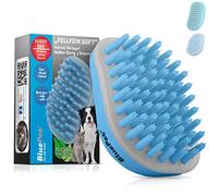 Bluepet® Spazzola al curry in gomma per cani a pelo corto e gatti con effetto massaggio | Spazzola con speciali gommini (Blu Morbido)