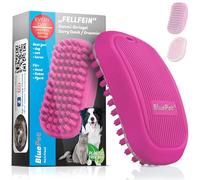 BluePet Spazzola da bagno in gomma per cani e gatti con effetto massaggio, rimuove i peli sciolti, polvere e sporco, ideale per massaggiare shampoo per cani con spazzola per cani
