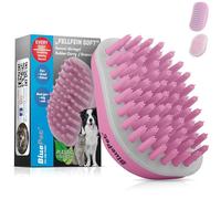 BluePet Spazzola morbida in gomma per cani e gatti con effetto massaggio, rimuove peli sciolti, polvere e sporcizia, strisce ideali per massaggiare shampoo per cani