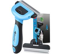BluePet Spazzola per cane e gatto per pelo corto, pettine per toelettatura per sottopelo elimina sottopelo e infeltrimenti, spazzola autopulente da 66 mm (S 50 mm Pettine blu)