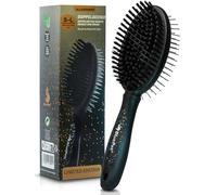 BluePet Spazzola per cani 2 in 1 per capelli lunghi e corti, anche per cuccioli e gatti, lisciare, districare, spazzolare, spazzola per setole multiuso (M-L Nero Limited)