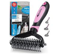 BluePet Spazzola per Cani e Gatto a Pelo Lungo e Medio, Pettine Cane e Gatti, Cardatore Sottopelo, Spazzole Doppia Faccia Togli Peli Morto & i Nodi, Deshedding Animali, Stripping Pet Brush, Slanatore