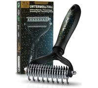 BluePet Spazzola per Cani e Gatto a Pelo Lungo e Medio, Pettine Cane e Gatti, Cardatore Sottopelo, Spazzole Doppia Faccia Togli Peli Morto & i Nodi, Deshedding Animali, Edizione Limitata (M-L)