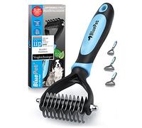 BluePet Spazzola per Cani e Gatto a Pelo Lungo e Medio, Pettine Cane e Gatti, Cardatore Sottopelo, Spazzole Doppia Faccia Togli Peli Morto & i Nodi, Deshedding Animali, Stripping Pet Brush, (S-M)