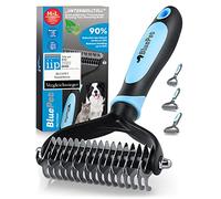 BluePet Spazzola per Cani e Gatto a Pelo Lungo e Medio, Pettine Cane e Gatti, Cardatore Sottopelo, Spazzole Doppia Faccia Togli Peli Morto & i Nodi, Deshedding Animali, Stripping Pet Brush, Slanatore