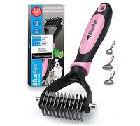 BluePet Spazzola per Cani e Gatto a Pelo Lungo e Medio, Pettine Cane e Gatti, Cardatore Sottopelo, Spazzole Doppia Faccia Togli Peli Morto & i Nodi, Deshedding Animali, Stripping Pet Brush, (S-M)