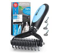 BluePet Spazzola per Cani e Gatto a Pelo Lungo e Medio, Pettine Cane e Gatti, Cardatore Sottopelo, Spazzole Doppia Faccia Togli Peli Morto & i Nodi, Deshedding Animali, (M-L) Impugnatura più Spessa