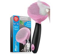BluePet® Spazzola per gatti - Spazzola per cani con pulsante autopulente - Per peli medi e lunghi - Rimuove delicatamente sottopelo, grovigli e nodi - Scioglie il pelo superiore
